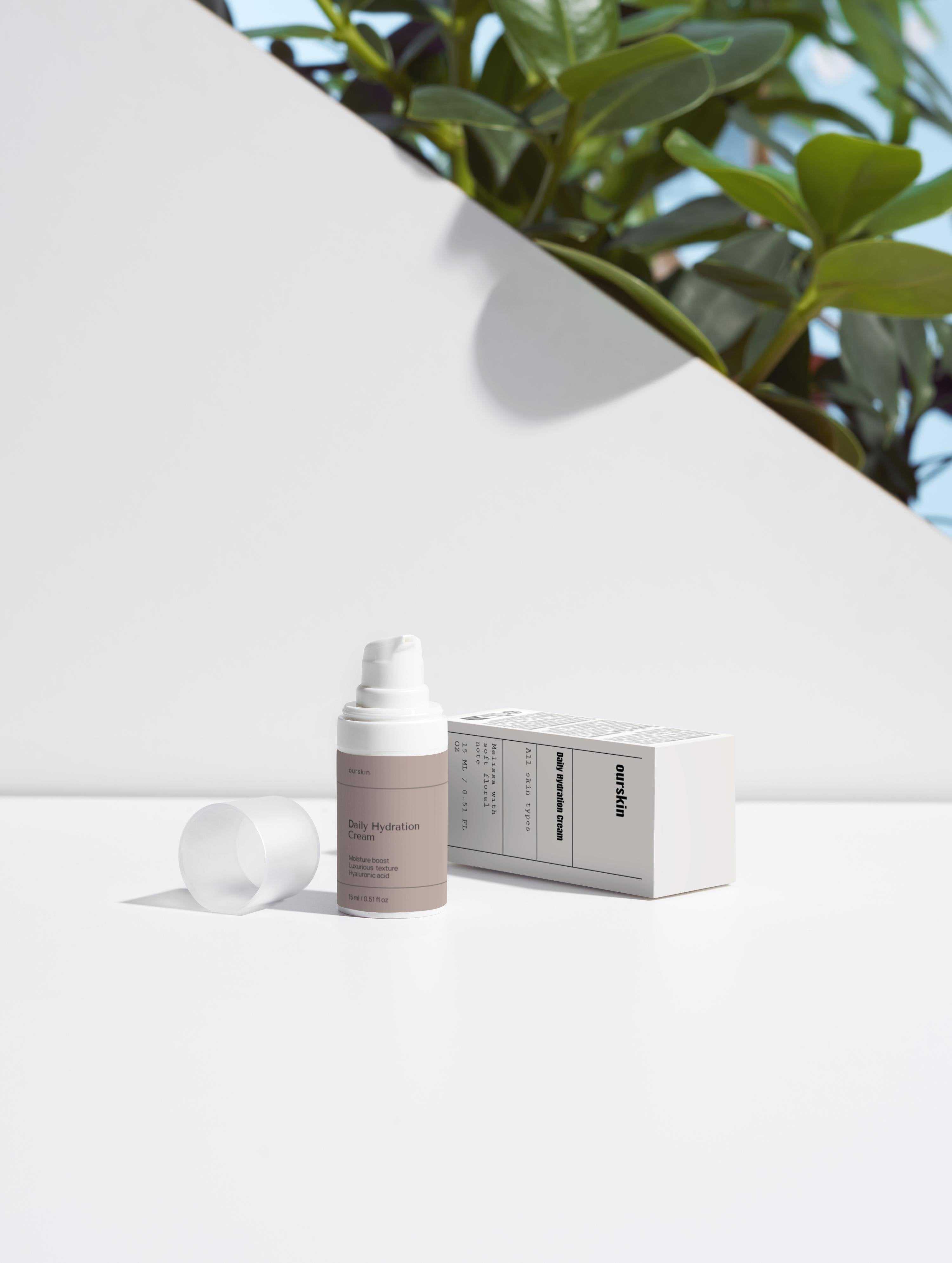 Daily Hydration Cream jar with moisturizing face cream for dewy, plump skin.