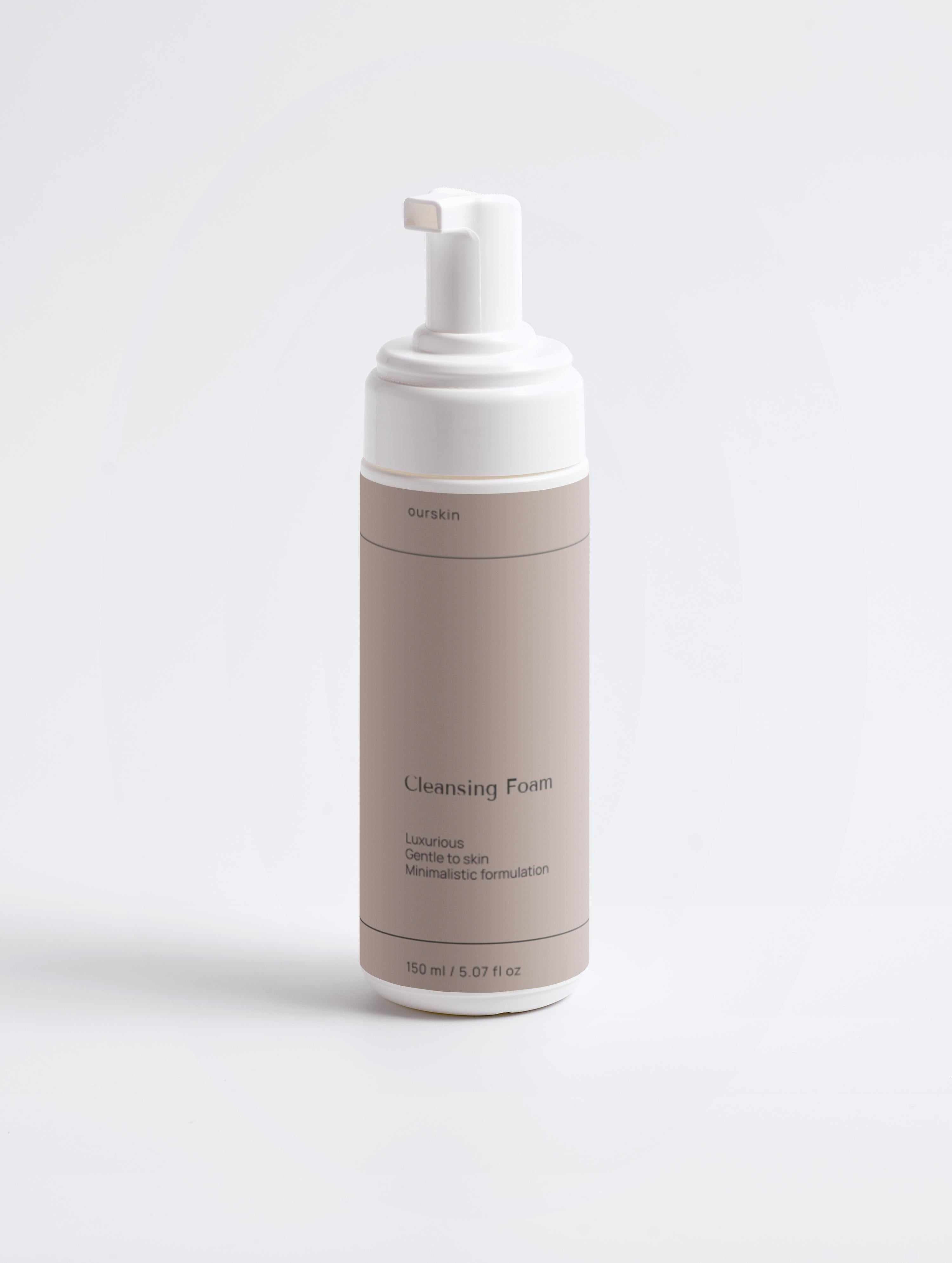Lightweight cleansing foam with rose flower water for gentle makeup removal and skin refreshment